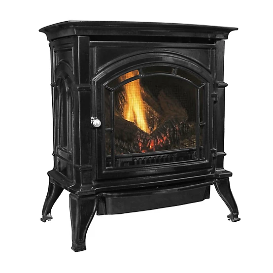 Ashley Vent-Free Natural Gas Stove, 1,500 sq. ft., 32,000 BTU, Painted Black