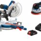 Bosch 12in Dual Bevel Glide Miter Saw & 18V 5in Random Orbit Sander Kit Bundle