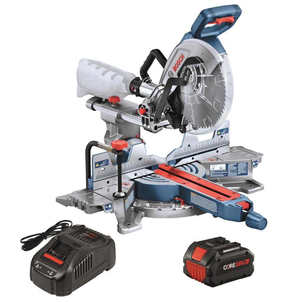 Bosch PROFACTOR 18V Surgeon 10in Dual Bevel Slide Miter Saw Kit