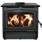 Buck Stove Wood-Burning Model 21NC Stove with Black Door and Blower, 1,800 sq. ft., 28,901 BTU