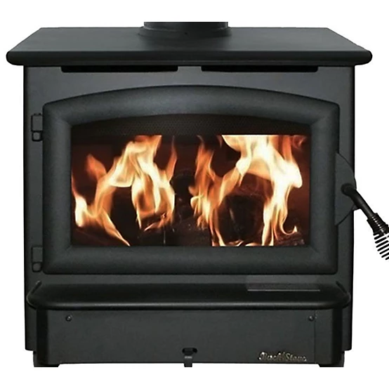 Buck Stove Wood-Burning Model 21NC Stove with Black Door and Blower, 1,800 sq. ft., 28,901 BTU