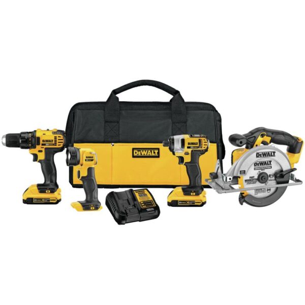 DEWALT 20V MAX 4-Tool Combo Kit Drill Driver, Impact, Circular Saw, and Flashlight DEWALT 20V MAX 4-Tool Combo Kit Drill Driver, Impact, Circular Saw, and Flashlight