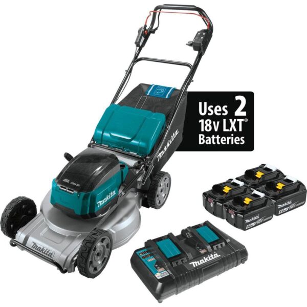 Makita 18V X2 (36V) LXT Lithium-Ion Brushless Cordless 21in Self-Propelled Commercial Lawn Mower Kit with 4 Batteries (5.0Ah) Makita 18V X2 (36V) LXT Lithium-Ion Brushless Cordless 21in Self-Propelled Commercial Lawn Mower Kit with 4 Batteries (5.0Ah)