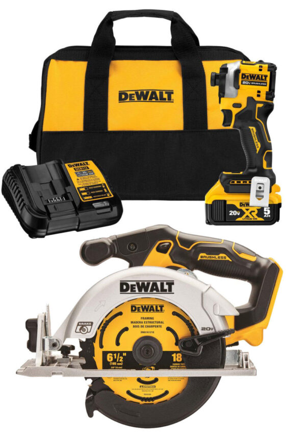NEW DEWALT 20V MAX 1/4in Impact Driver & 6-1/2in Brushless Cordless Circular Saw Combo Kit Bundle NEW DEWALT 20V MAX 1/4in Impact Driver & 6-1/2in Brushless Cordless Circular Saw Combo Kit Bundle