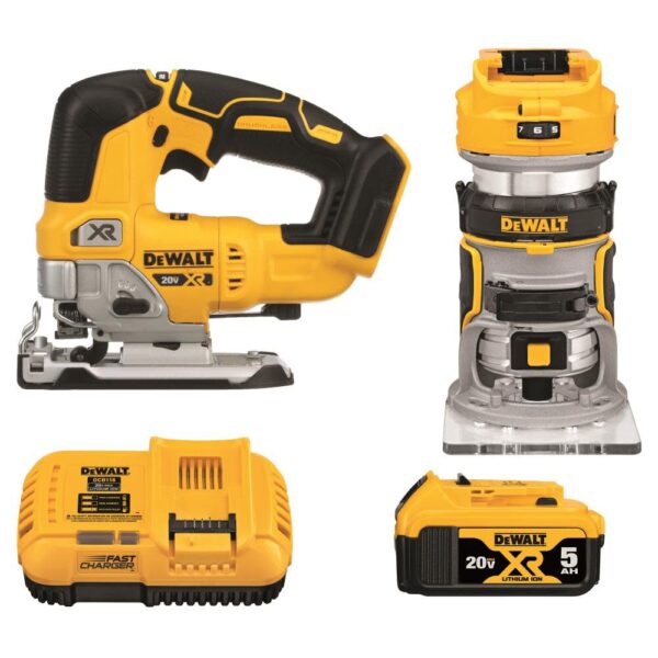 NEW DEWALT 20V MAX XR 2 Tool Woodworking Kit Router & Jig Saw NEW DEWALT 20V MAX XR 2 Tool Woodworking Kit Router & Jig Saw