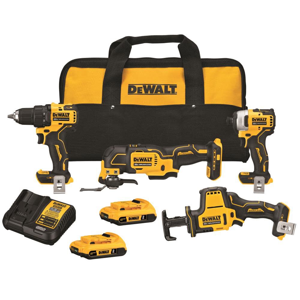 NEW DEWALT ATOMIC 20V MAX 4 Tool Combo Kit Brushless Cordless