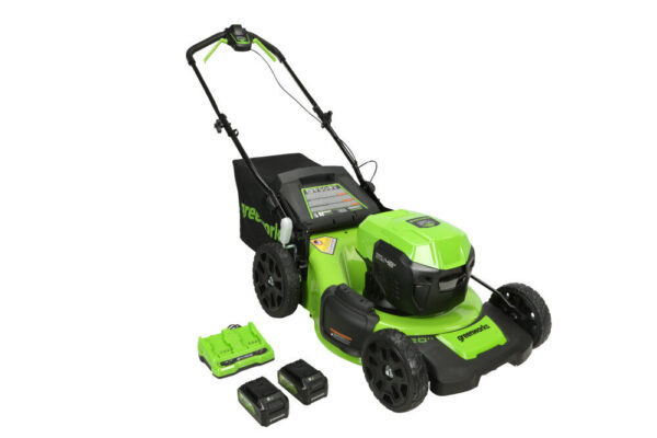 NEW Greenworks 48V 20in Push Lawn Mower Kit with 4Ah Battery 2pk & Charger NEW Greenworks 48V 20in Push Lawn Mower Kit with 4Ah Battery 2pk & Charger