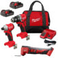 NEW Milwaukee M18 1/2 Inch Drill Driver, 1/4 Inch Impact Driver & Multi-Tool Saw Kit Bundle