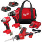 NEW Milwaukee M18 3 Tool Cordless Combo Kit Bundle