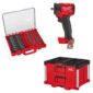 NEW Milwaukee M18 Wrench Bare, 36-Piece Socket Set, 2-Drawer Tool Box Bundle