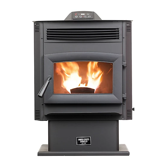 US Stove 1700 sq. ft. Pedestal Wi-Fi Pellet Stove with 90 lb. Hopper