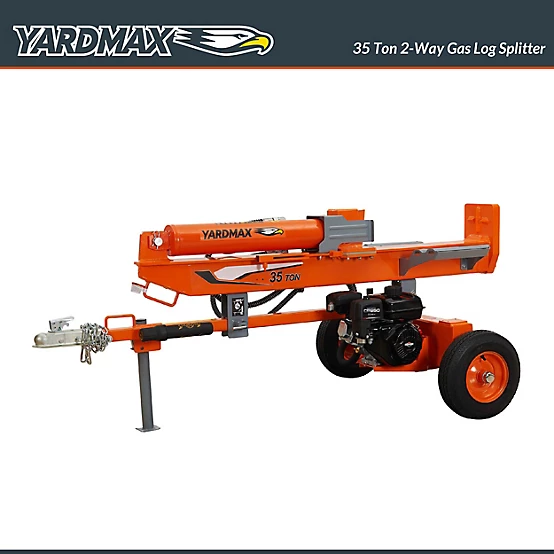YARDMAX 35-Ton Gas-Powered Log Splitter, 2-Way Full Beam, Briggs & Stratton Engine