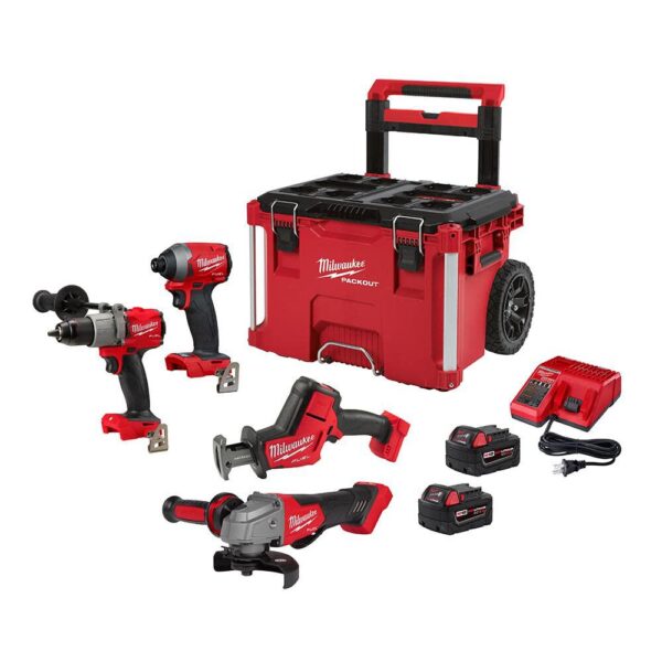 Milwaukee M18 FUEL Rolling PACKOUT 4 Tool Combo Kit Milwaukee M18 FUEL Rolling PACKOUT 4 Tool Combo Kit