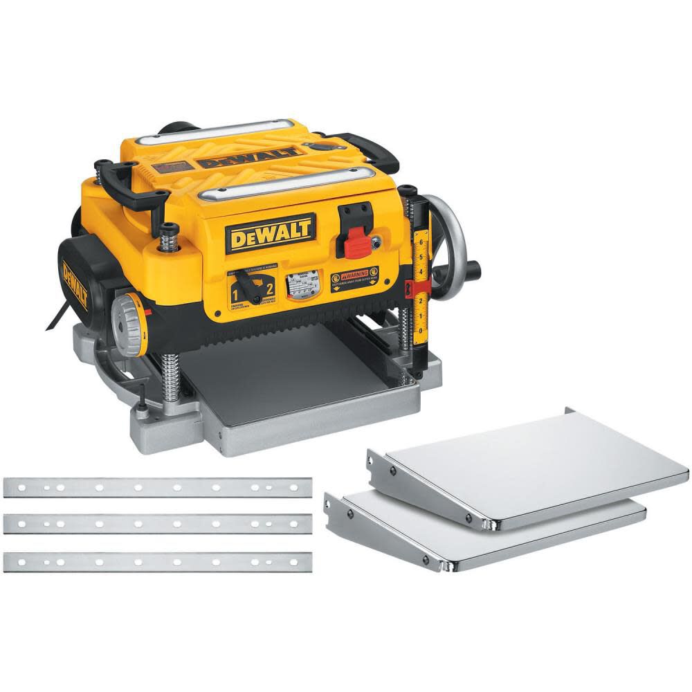 NEW DEWALT Thickness Planer 13in 2 Speed 3 Knife Kit with Tables and Replacement Knives