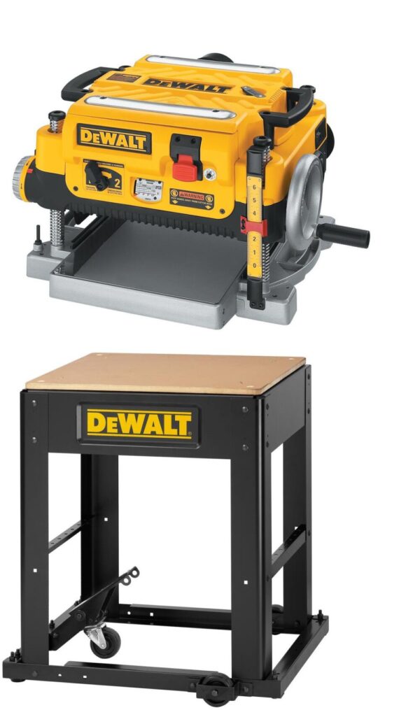 NEW DEWALT Thickness Planer 13in Three Knife 2 Speed with Mobile Stand Bundle NEW DEWALT Thickness Planer 13in Three Knife 2 Speed with Mobile Stand Bundle