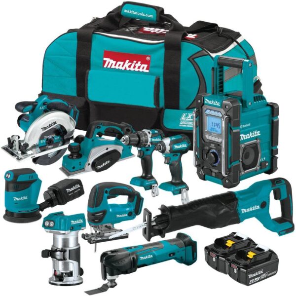 NEW Makita 18V LXT 4Ah Lithium-Ion Cordless 10pc Woodworking Combo Kit NEW Makita 18V LXT 4Ah Lithium-Ion Cordless 10pc Woodworking Combo Kit