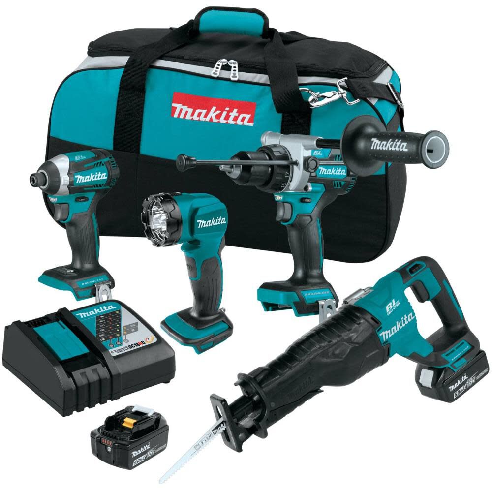 NEW Makita 18V LXT Lithium Ion Brushless Cordless Combo Kit 4pc