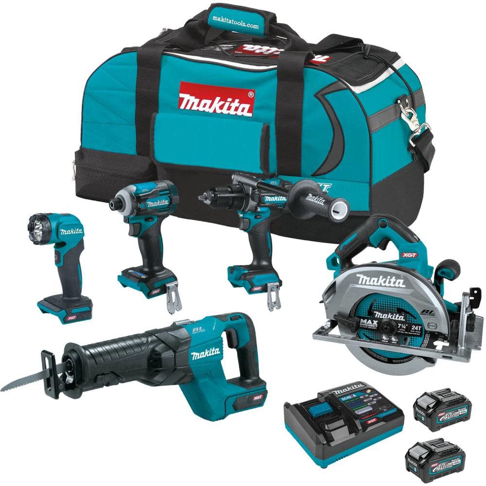 NEW Makita 40V max XGT Brushless Cordless 5-Piece Combo Kit (4.0Ah)